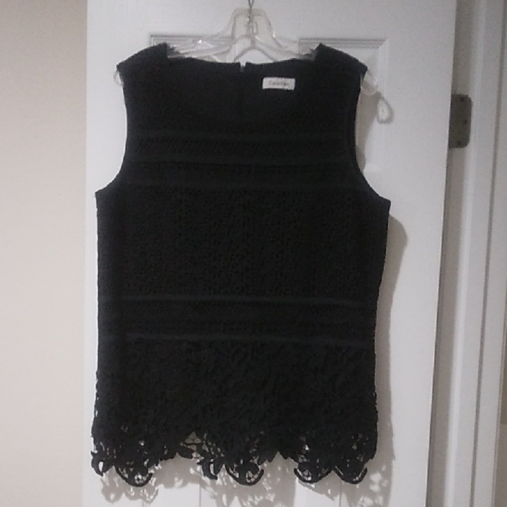 Calvin Klein Black Lace Sleeveless Top